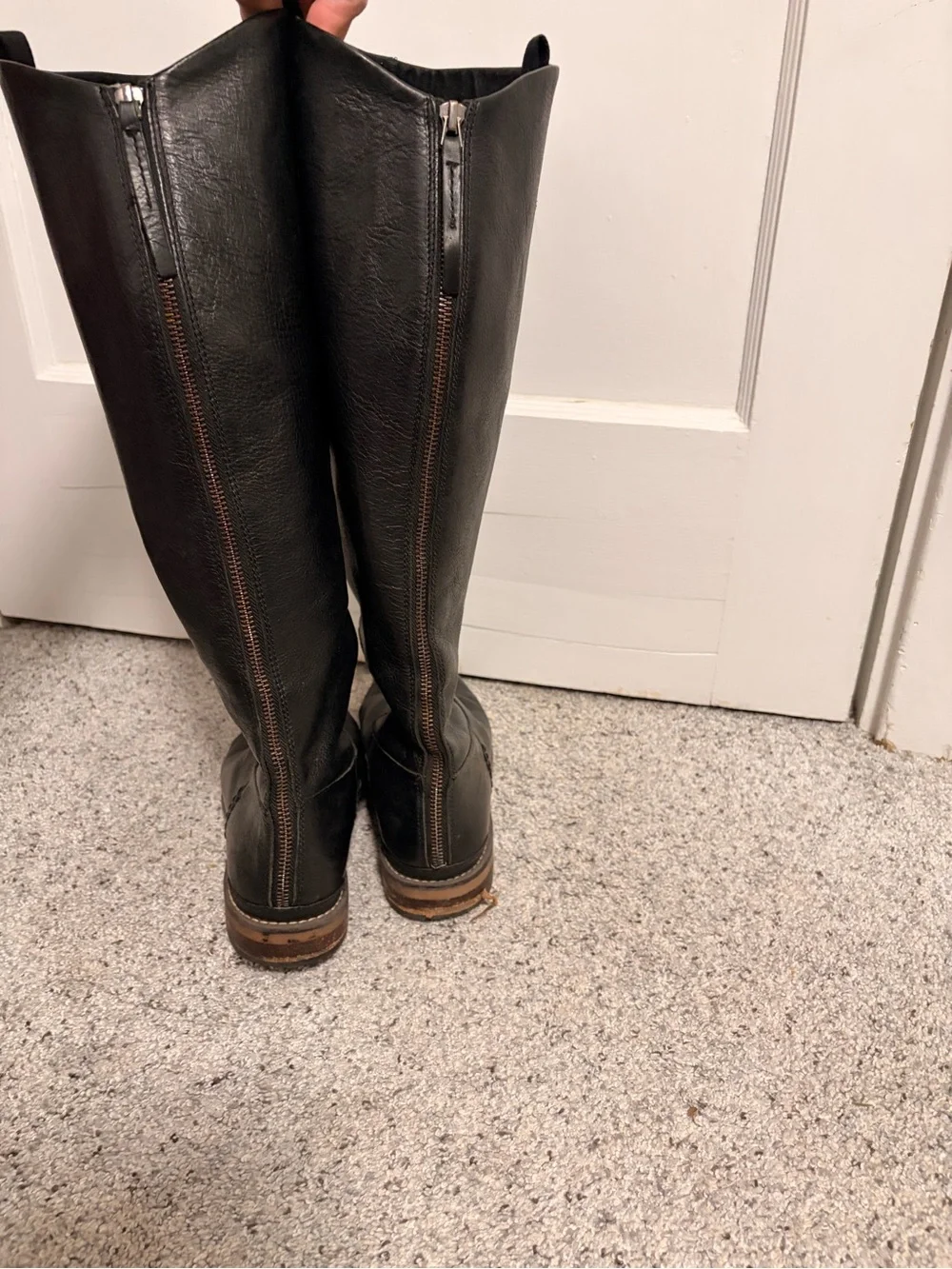 Classic Tall Black Leather Women’s Riding Boots - Franco Sarto